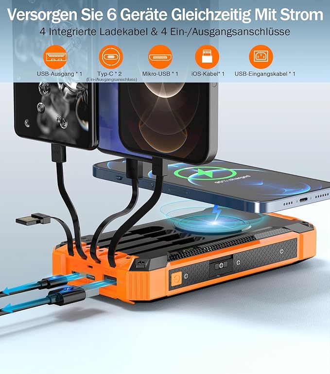 GOODaaa Wireless Solar PowerBank 26800mAh - Leistungsstarker Begleiter für unterwegs